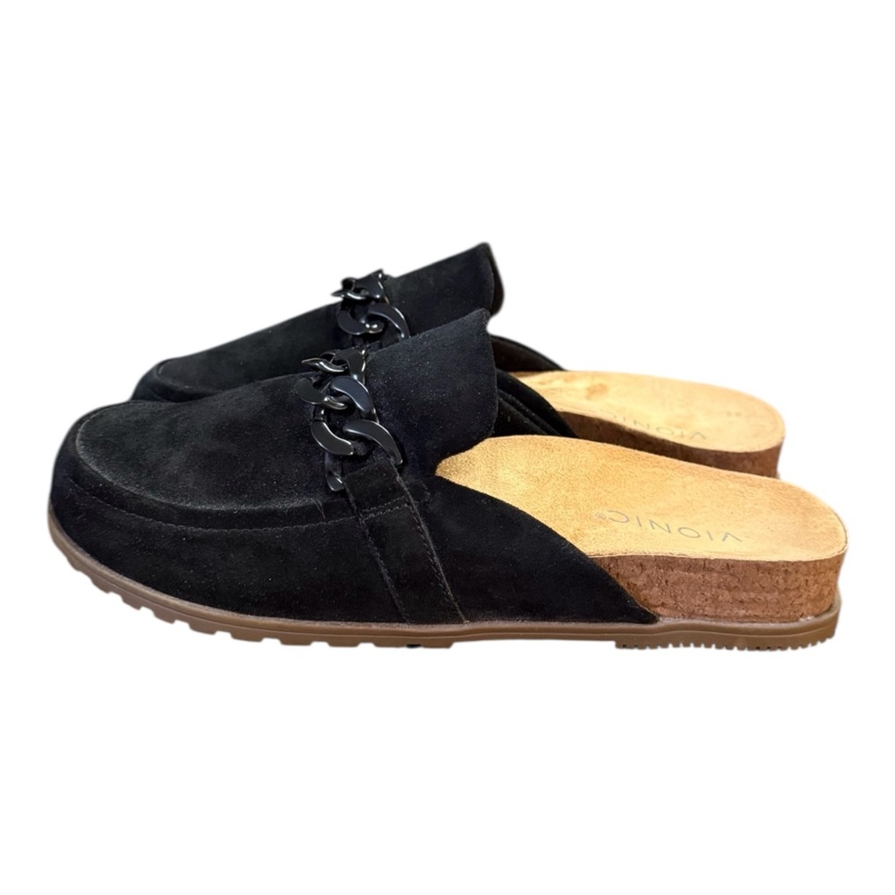 Vionic Georgie Chain Detail Mules Black Suede Women’s Size 8.5 - Picture 3 of 8